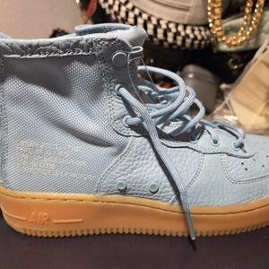 Women Blue High-Top Sneakers